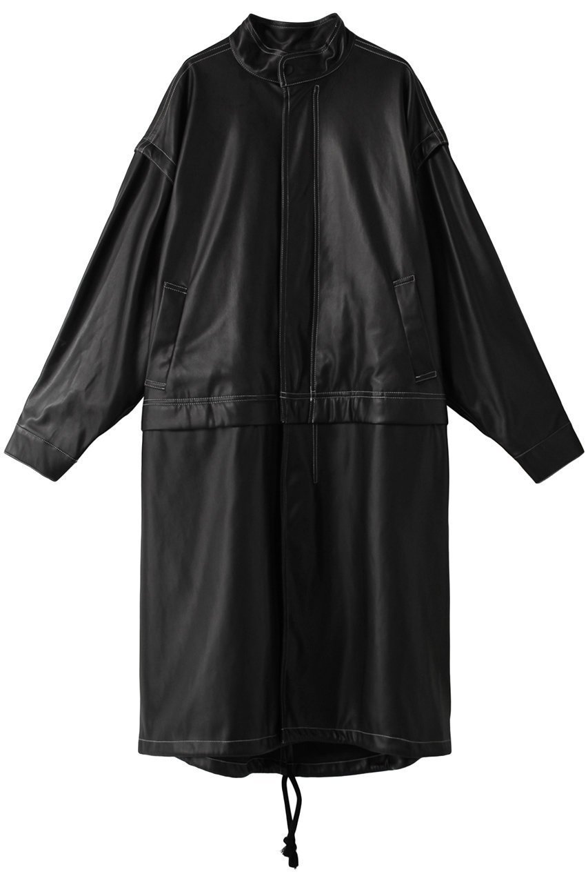 【メゾンスペシャル/MAISON SPECIAL】のヴィーガンレザーモッズコート インテリア・キッズ・メンズ・レディースファッション・服の通販 founy(ファニー) 　ファッション　Fashion　レディースファッション　WOMEN　アウター　Coat Outerwear　コート　Coats　モッズ/フィールドコート　Mods Coats/Field Coats　ジップ　Zip　フェイクレザー　Faux Leather　モッズコート　Mod Coat　ロング　Long　D.BLK(ブラック)|ID: prp329100004026080 ipo3291000000026728968