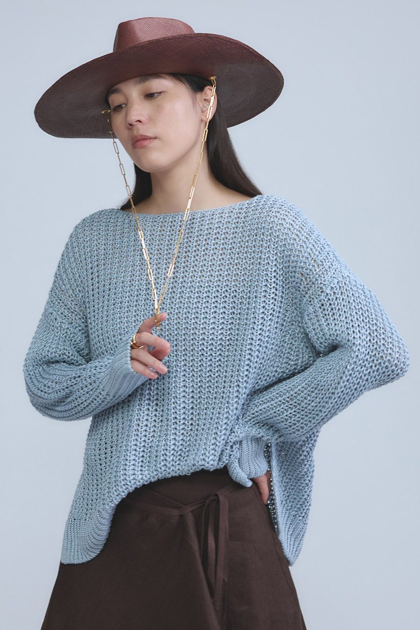 【カオス/Chaos】のウォーダリネンプルオーバー インテリア・キッズ・メンズ・レディースファッション・服の通販 founy(ファニー) ファッション Fashion レディースファッション Fashion for Women トップス・カットソー Cut & Sew Tops ニット Knit Tops & Sweaters カジュアルプルオーバー・ニットトップス Pullovers & Knit Tops / Casual Pullovers インナー Innerwear リネン Linen, Linen Fabric ライトブルー|ID: prp329100004026091 ipo3291000000036836581