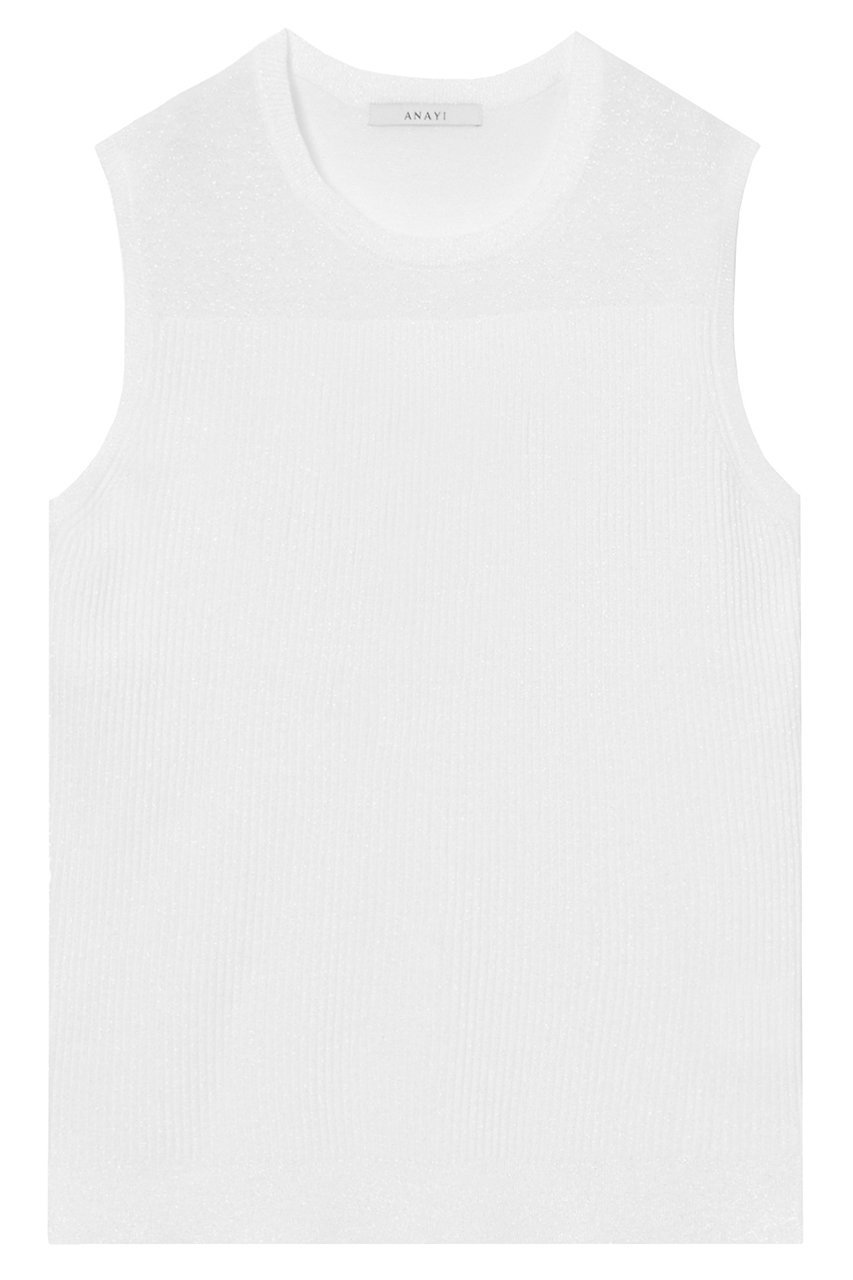 【アナイ/ANAYI】のLUREXノースリーブ プルオーバー インテリア・キッズ・メンズ・レディースファッション・服の通販 founy(ファニー) 　ファッション　Fashion　レディースファッション　Fashion for Women　トップス・カットソー　Cut & Sew Tops　ニット　Knit Tops & Sweaters　キャミソール&ノースリーブ　Camisoles & Sleeveless Tops　カジュアルプルオーバー・ニットトップス　Pullovers & Knit Tops / Casual Pullovers　おすすめ　Recommended / Our Picks　イタリア　Italy　インナー　Innerwear　カーディガン　Cardigan, Knitwear　ストレッチ　Stretch, Stretchy Fabric　タンク　Tank Top, Sleeveless Top　ノースリーブ　Sleeveless, No-Sleeve　夏　Summer　秋　Autumn　ホワイト|ID: prp329100004026122 ipo3291000000032944526