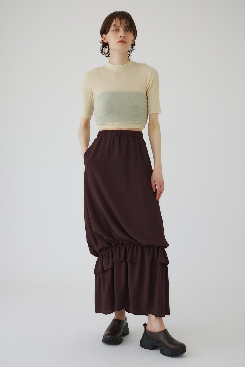 【リムアーク/RIM.ARK】のGeorgette balloon SK/スカート 人気、トレンドファッション・服の通販 founy(ファニー) 　ファッション　Fashion　レディースファッション　Fashion for Women　スカート　Skirts　ロングスカート　Long Skirts / Maxi & Midi Skirts　シンプル　Simple, Minimal　ジョーゼット　Georgette, Semi-Sheer Fabric　ドッキング　Docking, Mixed Material　ドレープ　Drape, Draping Fabric　バランス　Balance, Style Balance　バルーン　Balloon, Balloon Silhouette　リラックス　Relax, Relaxed Fit　ロング　Long, Long-Length　エレガント 上品　Elegant　洗える　Machine Washable　other-4|ID: prp329100004027073 ipo3291000000032822909