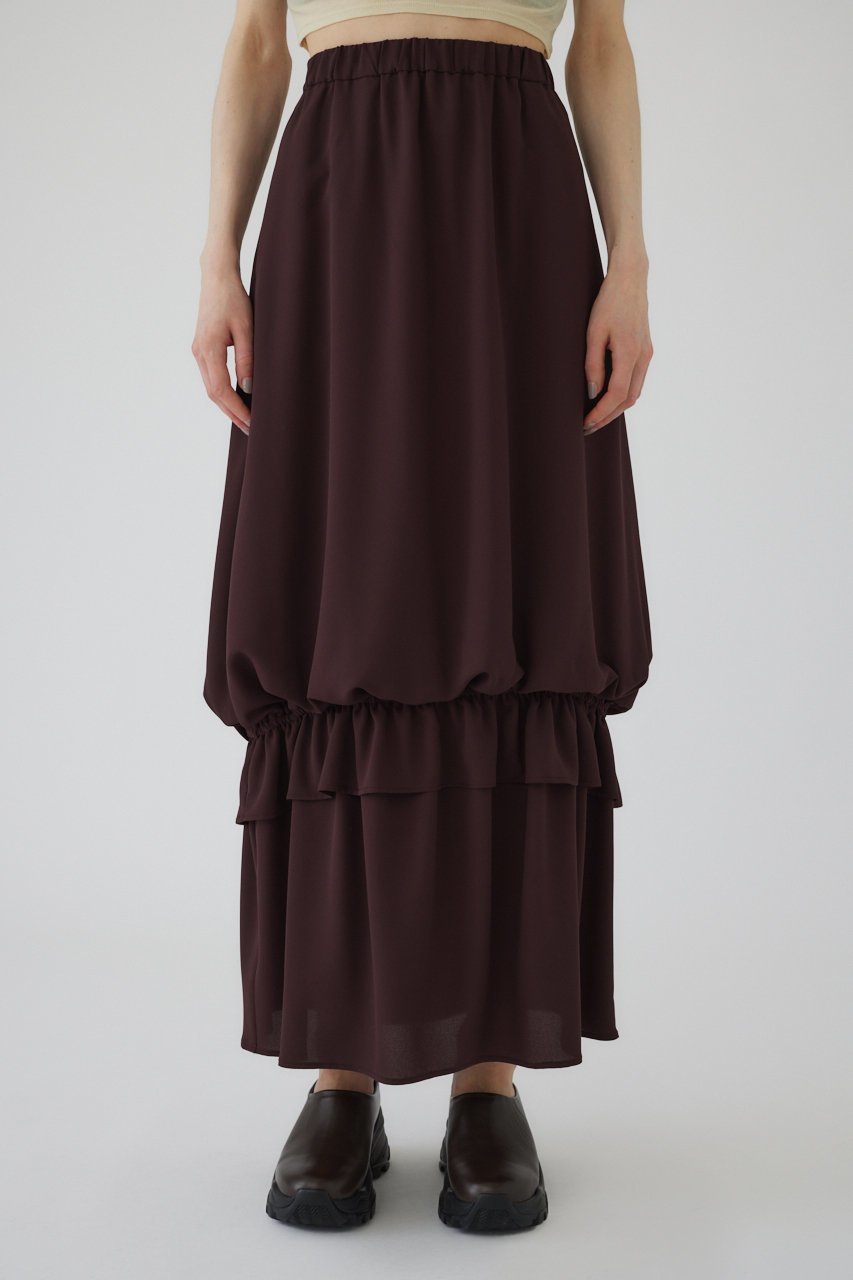 【リムアーク/RIM.ARK】のGeorgette balloon SK/スカート 人気、トレンドファッション・服の通販 founy(ファニー) 　ファッション　Fashion　レディースファッション　Fashion for Women　スカート　Skirts　ロングスカート　Long Skirts / Maxi & Midi Skirts　シンプル　Simple, Minimal　ジョーゼット　Georgette, Semi-Sheer Fabric　ドッキング　Docking, Mixed Material　ドレープ　Drape, Draping Fabric　バランス　Balance, Style Balance　バルーン　Balloon, Balloon Silhouette　リラックス　Relax, Relaxed Fit　ロング　Long, Long-Length　エレガント 上品　Elegant　洗える　Machine Washable　other-5|ID: prp329100004027073 ipo3291000000032822910