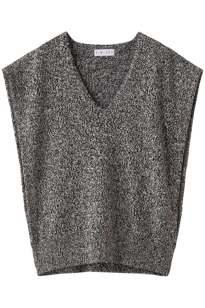 【リムアーク/RIM.ARK】のMelange knit vest/ベスト インテリア・キッズ・メンズ・レディースファッション・服の通販 founy(ファニー) 　ファッション　Fashion　レディースファッション　Fashion for Women　トップス・カットソー　Cut & Sew Tops　ニット　Knit Tops & Sweaters　ベスト&ジレ / 重ね着スタイル　Vests & Gilets　カジュアルプルオーバー・ニットトップス　Pullovers & Knit Tops / Casual Pullovers　シンプル　Simple, Minimal　スタイリッシュ　Stylish, Fashionable　ベスト　Vest, Waistcoat　メランジ　Melange, Mixed Yarn　M/ブラック|ID: prp329100004027075 ipo3291000000035655721