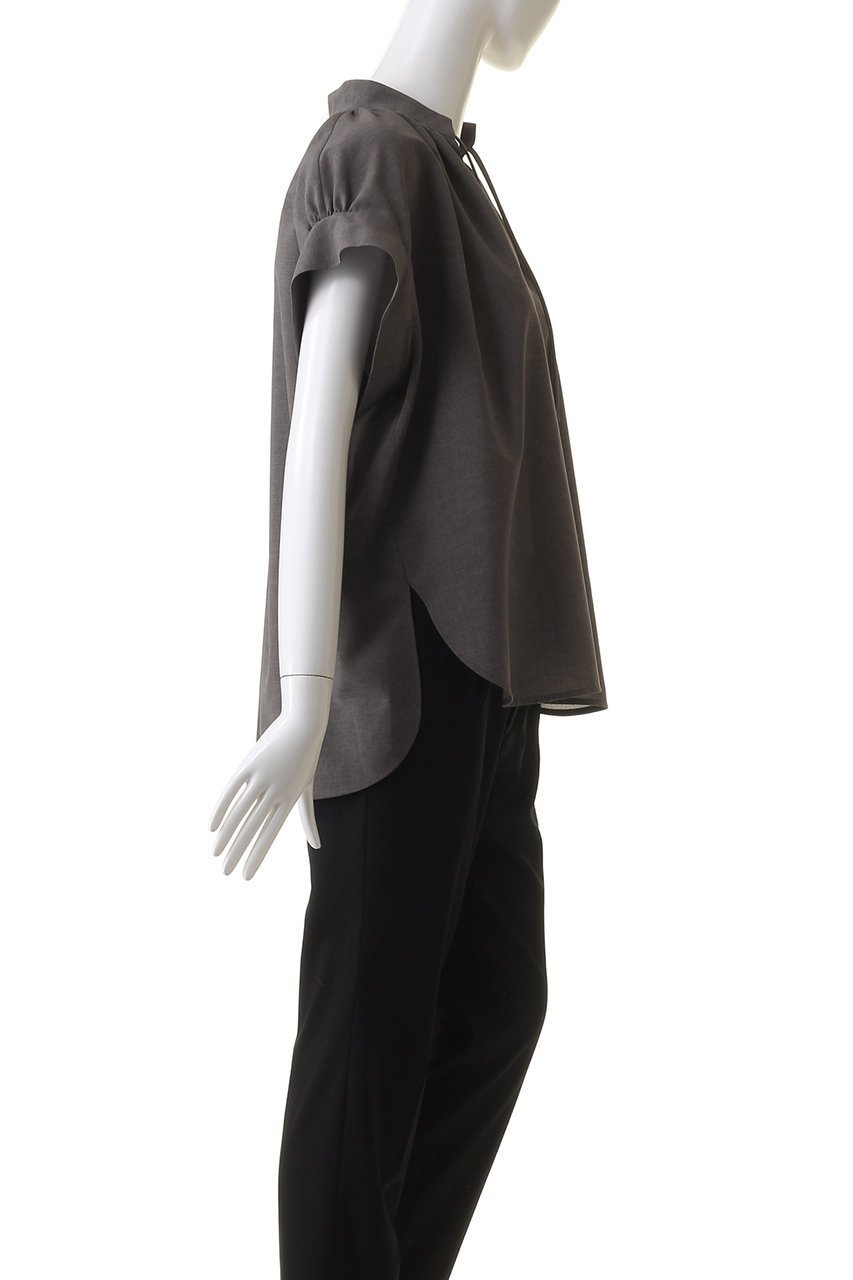 【ベイジ,/BEIGE,】のBATEAU(バトー)/ギャザーブラウス 人気、トレンドファッション・服の通販 founy(ファニー) 　ファッション　Fashion　レディースファッション　Fashion for Women　トップス・カットソー　Cut & Sew Tops　シャツ・ブラウス・オフィスカジュアル　Elegant Blouses & Button-Ups　おすすめ　Recommended / Our Picks　カフス　Cuff Design　ギャザー　Gathered, Ruffled　ショート　Short, Short Length　スタンド　Stand Collar, Upright Stand　スリット　Slit, Slit Detail　スリーブ　Sleeve, Long Sleeve / Short Sleeve　バランス　Balance, Style Balance　フォルム　Silhouette, Form　ミックス　Mix, Mixed Style　リボン　Ribbon, Bow　other-3|ID: prp329100004027115 ipo3291000000032904780