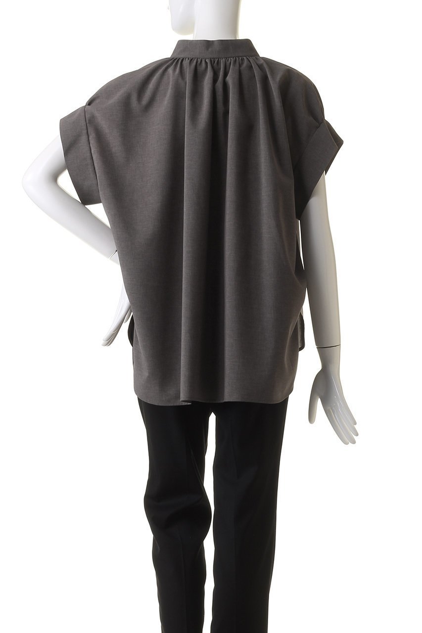 【ベイジ,/BEIGE,】のBATEAU(バトー)/ギャザーブラウス 人気、トレンドファッション・服の通販 founy(ファニー) 　ファッション　Fashion　レディースファッション　Fashion for Women　トップス・カットソー　Cut & Sew Tops　シャツ・ブラウス・オフィスカジュアル　Elegant Blouses & Button-Ups　おすすめ　Recommended / Our Picks　カフス　Cuff Design　ギャザー　Gathered, Ruffled　ショート　Short, Short Length　スタンド　Stand Collar, Upright Stand　スリット　Slit, Slit Detail　スリーブ　Sleeve, Long Sleeve / Short Sleeve　バランス　Balance, Style Balance　フォルム　Silhouette, Form　ミックス　Mix, Mixed Style　リボン　Ribbon, Bow　other-4|ID: prp329100004027115 ipo3291000000032904783