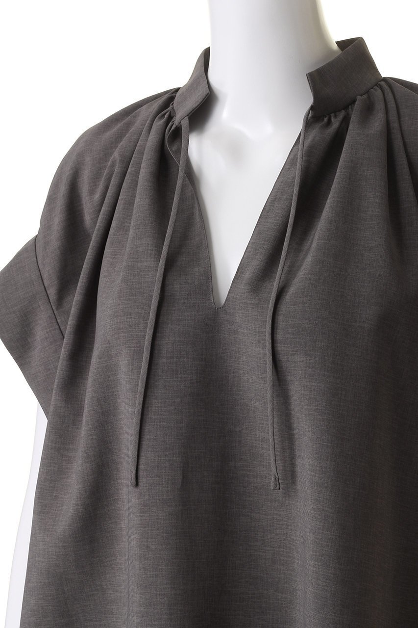 【ベイジ,/BEIGE,】のBATEAU(バトー)/ギャザーブラウス 人気、トレンドファッション・服の通販 founy(ファニー) 　ファッション　Fashion　レディースファッション　Fashion for Women　トップス・カットソー　Cut & Sew Tops　シャツ・ブラウス・オフィスカジュアル　Elegant Blouses & Button-Ups　おすすめ　Recommended / Our Picks　カフス　Cuff Design　ギャザー　Gathered, Ruffled　ショート　Short, Short Length　スタンド　Stand Collar, Upright Stand　スリット　Slit, Slit Detail　スリーブ　Sleeve, Long Sleeve / Short Sleeve　バランス　Balance, Style Balance　フォルム　Silhouette, Form　ミックス　Mix, Mixed Style　リボン　Ribbon, Bow　other-5|ID: prp329100004027115 ipo3291000000032904786
