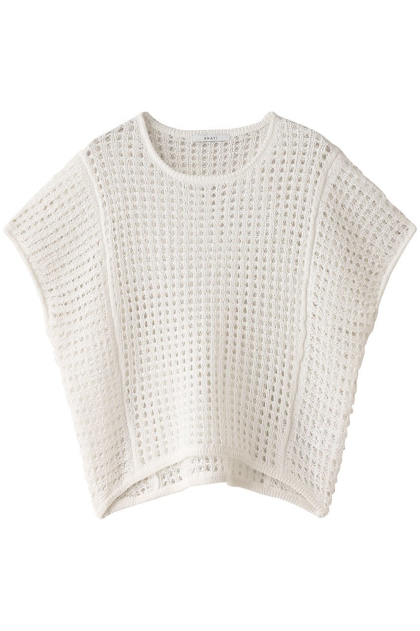 【アナイ/ANAYI】の和紙ビッグメッシュショートプルオーバー インテリア・キッズ・メンズ・レディースファッション・服の通販 founy(ファニー) 　ファッション　Fashion　レディースファッション　Fashion for Women　トップス・カットソー　Cut & Sew Tops　ニット　Knit Tops & Sweaters　カジュアルプルオーバー・ニットトップス　Pullovers & Knit Tops / Casual Pullovers　おすすめ　Recommended / Our Picks　ショート　Short, Short Length　メッシュ　Mesh, Net Fabric　モノトーン　Monotone, Black and White　再入荷　Restock / Back in Stock　オフホワイト|ID: prp329100004028061 ipo3291000000035054480