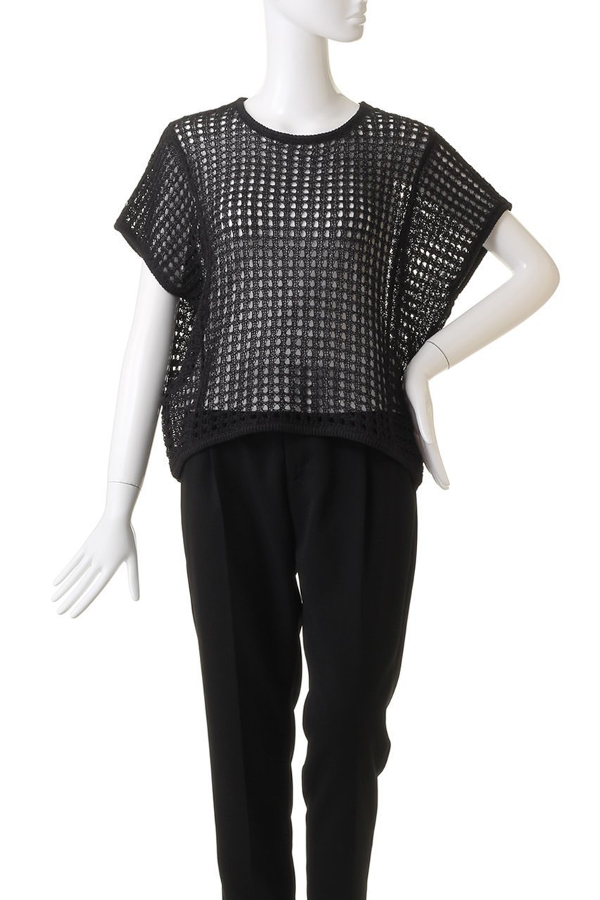 【アナイ/ANAYI】の和紙ビッグメッシュショートプルオーバー 人気、トレンドファッション・服の通販 founy(ファニー) 　ファッション　Fashion　レディースファッション　Fashion for Women　トップス・カットソー　Cut & Sew Tops　ニット　Knit Tops & Sweaters　カジュアルプルオーバー・ニットトップス　Pullovers & Knit Tops / Casual Pullovers　おすすめ　Recommended / Our Picks　ショート　Short, Short Length　メッシュ　Mesh, Net Fabric　モノトーン　Monotone, Black and White　再入荷　Restock / Back in Stock　other-2|ID: prp329100004028061 ipo3291000000035054482