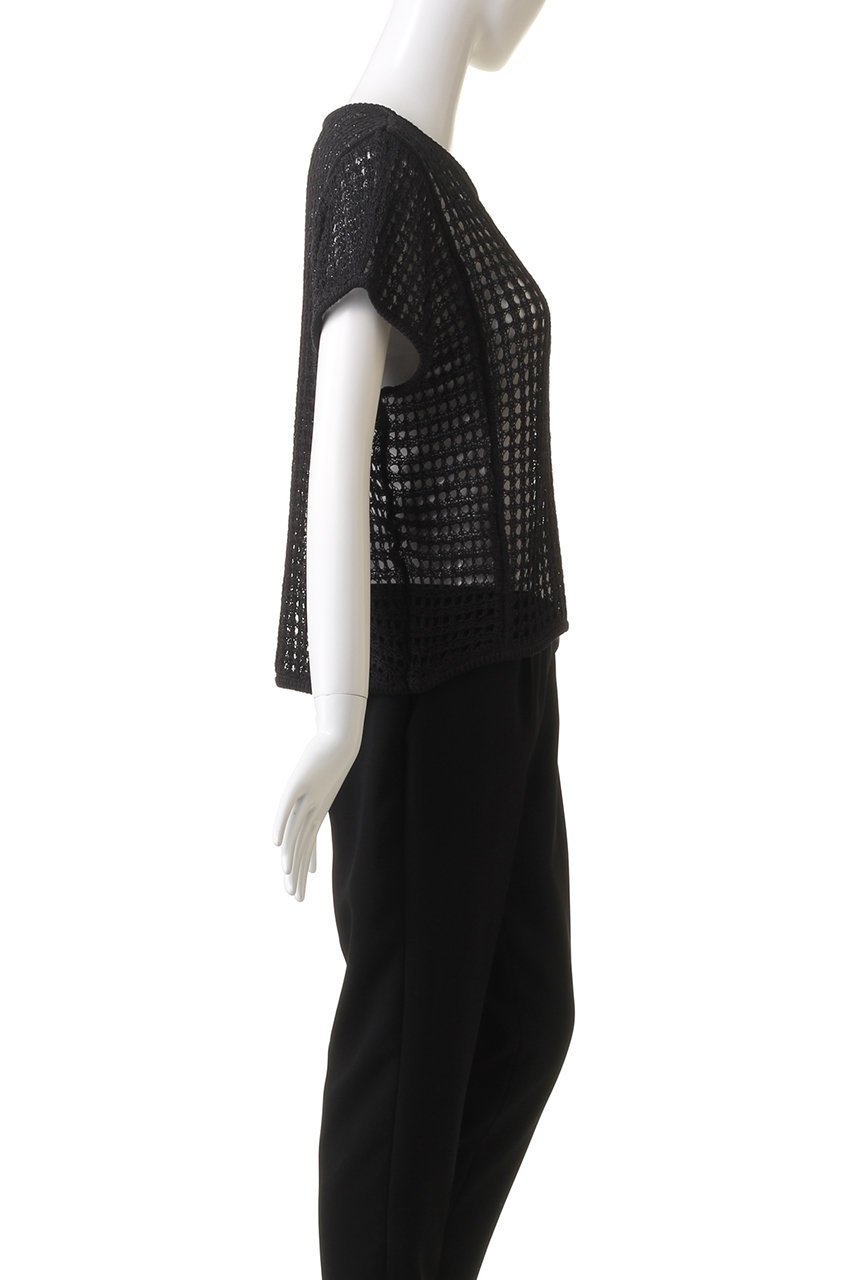 【アナイ/ANAYI】の和紙ビッグメッシュショートプルオーバー 人気、トレンドファッション・服の通販 founy(ファニー) 　ファッション　Fashion　レディースファッション　Fashion for Women　トップス・カットソー　Cut & Sew Tops　ニット　Knit Tops & Sweaters　カジュアルプルオーバー・ニットトップス　Pullovers & Knit Tops / Casual Pullovers　おすすめ　Recommended / Our Picks　ショート　Short, Short Length　メッシュ　Mesh, Net Fabric　モノトーン　Monotone, Black and White　再入荷　Restock / Back in Stock　other-3|ID: prp329100004028061 ipo3291000000035054483