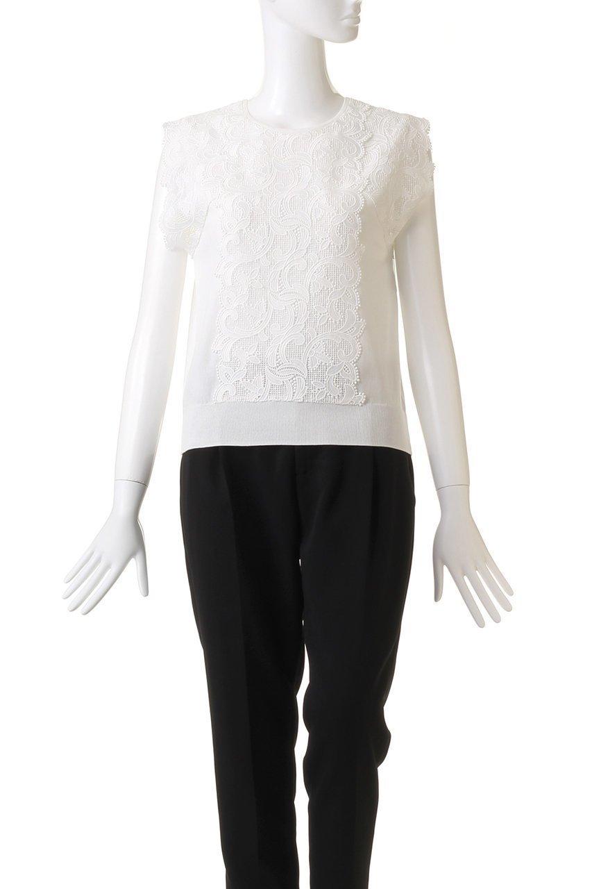 【アナイ/ANAYI】のレースレイヤードニットプルオーバー 人気、トレンドファッション・服の通販 founy(ファニー) 　ファッション　Fashion　レディースファッション　WOMEN　トップス・カットソー　Tops/Tshirt　ニット　Knit Tops　プルオーバー　Pullover　シンプル　Simple　タンク　Tank　ドロップ　Drop　レース　Race　エレガント 上品　Elegant　other-2|ID: prp329100004028063 ipo3291000000031435504