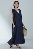 【プルミエ アロンディスモン/1er Arrondissement】のアセテートシアーリネンワンピース ネイビー|ID:prp329100004028066