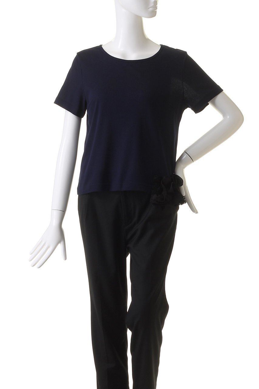 【イクコ/IKUKO】のクール強撚フライス サイドフリルTシャツ 人気、トレンドファッション・服の通販 founy(ファニー) 　ファッション　Fashion　レディースファッション　Fashion for Women　トップス・カットソー　Cut & Sew Tops　シャツ・ブラウス・オフィスカジュアル　Elegant Blouses & Button-Ups　ロングTシャツ・Tシャツ　Longline T-Shirts & Tees　カットソー・ベーシックTシャツ　Cut-and-Sewn Tops / Stretch Tees & Basics　クール　Cool, Chic　ショート　Short, Short Length　シンプル　Simple, Minimal　スリーブ　Sleeve, Long Sleeve / Short Sleeve　フリル　Frill, Ruffle　夏　Summer　other-2|ID: prp329100004029401 ipo3291000000035934734