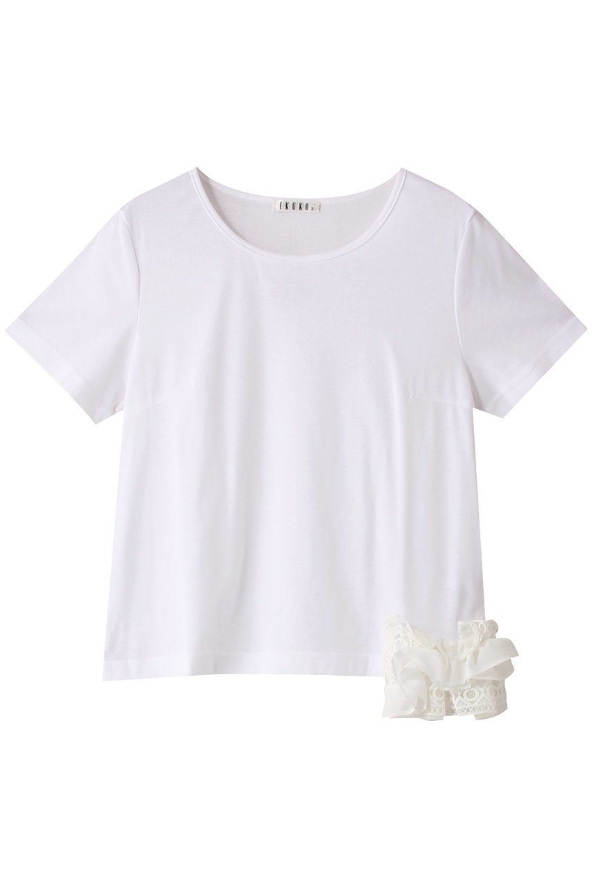 【イクコ/IKUKO】のクール強撚フライス サイドフリルTシャツ インテリア・キッズ・メンズ・レディースファッション・服の通販 founy(ファウニー) 　ファッション　Fashion　レディースファッション　Fashion for Women　トップス・カットソー　Cut & Sew Tops　シャツ・ブラウス・オフィスカジュアル　Elegant Blouses & Button-Ups　ロングTシャツ・Tシャツ　Longline T-Shirts & Tees　カットソー・ベーシックTシャツ　Cut-and-Sewn Tops / Stretch Tees & Basics　クール　Cool, Chic　ショート　Short, Short Length　シンプル　Simple, Minimal　スリーブ　Sleeve, Long Sleeve / Short Sleeve　フリル　Frill, Ruffle　夏　Summer　ホワイト|ID: prp329100004029401 ipo3291000000036984539