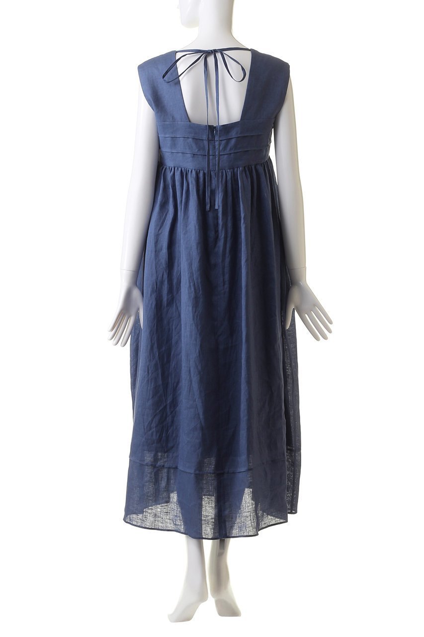 【ジェイドット/j.】のハイカウントリネンピンタックワンピース 人気、トレンドファッション・服の通販 founy(ファニー) 　ファッション　Fashion　レディースファッション　WOMEN　ワンピース　Dress　チュニック　Tunic　スクエア　Square　チュニック　Tunic　リネン　Linen　リボン　Ribbon　ロング　Long　エレガント 上品　Elegant　other-4|ID: prp329100004029436 ipo3291000000031435205