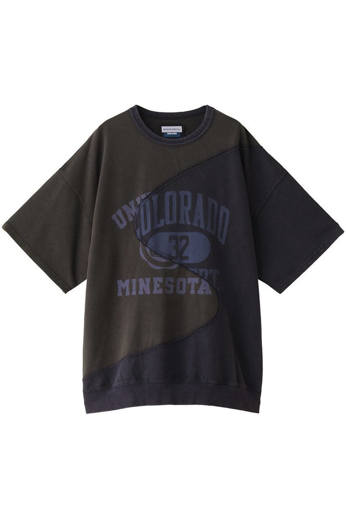 【メゾンスペシャル/MAISON SPECIAL】の【UNISEX】ウェーブカットドッキングロゴTシャツ インテリア・キッズ・メンズ・レディースファッション・服の通販 founy(ファニー) https://founy.com/ ファッション Fashion レディースファッション Fashion for Women トップス・カットソー Cut & Sew Tops シャツ・ブラウス・オフィスカジュアル Elegant Blouses & Button-Ups ロングTシャツ・Tシャツ Longline T-Shirts & Tees カットソー・ベーシックTシャツ Cut-and-Sewn Tops / Stretch Tees & Basics ユニセックス Unisex, Genderless カッティング Cutting Detail ショート Short, Short Length スウェット / スエット Sweatshirt, Sweatwear スリーブ Sleeve, Long Sleeve / Short Sleeve ドッキング Docking, Mixed Material ハーフ Half, Half-Length プリント Print, Printed Pattern ラバー Rubber, Rubber Sole ヴィンテージ Vintage Style |ID: prp329100004029439 ipo3291000000032917133