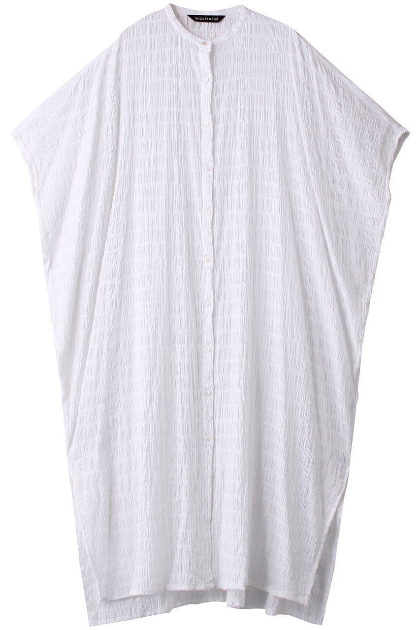 【ミズイロ インド/mizuiro ind】のIndia fabric stand collar OP ワンピース インテリア・キッズ・メンズ・レディースファッション・服の通販 founy(ファニー) 　ファッション　Fashion　レディースファッション　Fashion for Women　ワンピース　Dresses　チュニック　Tunic Tops & Dresses　シアー　Sheer, See-Through　スリット　Slit, Slit Detail　チュニック　Tunic, Long Top　リラックス　Relax, Relaxed Fit　ロング　Long, Long-Length　ワイド　Wide, Wide Fit　エレガント 上品　Elegant　羽織　Haori, Light Jacket　off whiteB|ID: prp329100004031174 ipo3291000000032897345