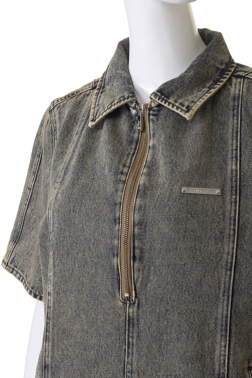 【プランク プロジェクト/PRANK PROJECT】のデニムジップチュニック 人気、トレンドファッション・服の通販 founy(ファニー) 　ファッション　Fashion　レディースファッション　Fashion for Women　ワンピース　Dresses　チュニック　Tunic Tops & Dresses　インナー　Innerwear　シンプル　Simple, Minimal　スリーブ　Sleeve, Long Sleeve / Short Sleeve　チュニック　Tunic, Long Top　デニム　Denim, Jeans Material　ハーフ　Half, Half-Length　other-5|ID: prp329100004031175 ipo3291000000036029229