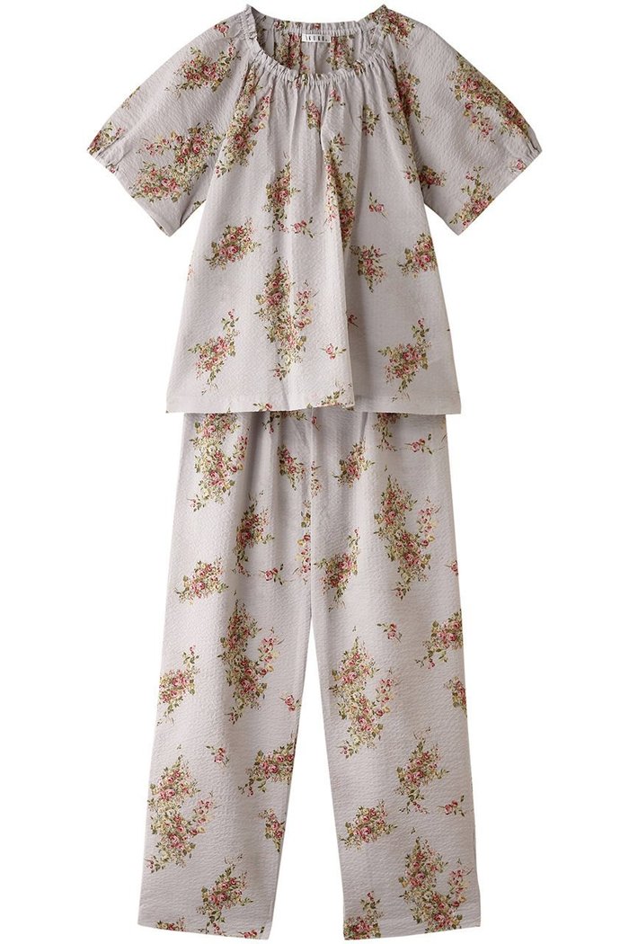【イクコ/IKUKO】のリップル花柄プリント フレアスリーブパジャマ インテリア・キッズ・メンズ・レディースファッション・服の通販 founy(ファニー) https://founy.com/ ファッション Fashion レディースファッション Fashion for Women サマー Summer, Summer Style スリーブ Sleeve, Long Sleeve / Short Sleeve パジャマ Pajamas, Sleepwear フレア Flare, Flared プリント Print, Printed Pattern ロング Long, Long-Length 夏 Summer |ID: prp329100004031769 ipo3291000000032834976
