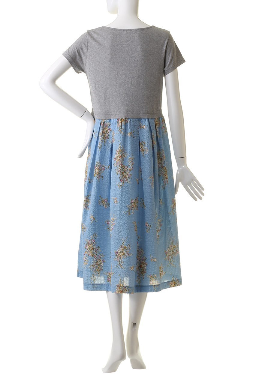 【イクコ/IKUKO】のソフト天竺&リップル花柄プリント ルームワンピース 人気、トレンドファッション・服の通販 founy(ファニー) 　ファッション　Fashion　レディースファッション　WOMEN　ワンピース　Dress　お家時間・ステイホーム　Home Time/Stay Home　ショート　Short　スリーブ　Sleeve　パジャマ　Pajamas　プリント　Print　other-4|ID: prp329100004031771 ipo3291000000031434854