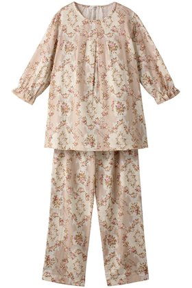 【イクコ/IKUKO】 ダブルガーゼ花柄プリント 七分袖パジャマ人気、トレンドファッション・服の通販 founy(ファニー) ファッション Fashion レディースファッション Fashion for Women トップス・カットソー Cut & Sew Tops 花柄・フラワープリント・モチーフ Floral Prints & Motifs / Flower Pattern Tops アンティーク Antique-Inspired ダブル Double, Double-Breasted パジャマ Pajamas, Sleepwear フラワー Flower, Floral フロント Front, Front Design プリント Print, Printed Pattern 吸水 Absorbent, Quick-Dry |ID:prp329100004031772