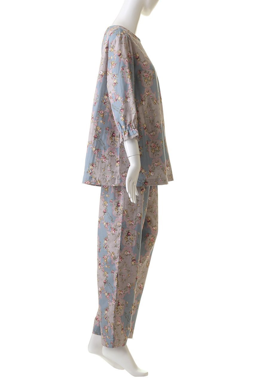 【イクコ/IKUKO】のダブルガーゼ花柄プリント 七分袖パジャマ 人気、トレンドファッション・服の通販 founy(ファニー) 　ファッション　Fashion　レディースファッション　Fashion for Women　トップス・カットソー　Cut & Sew Tops　花柄・フラワープリント・モチーフ　Floral Prints & Motifs / Flower Pattern Tops　アンティーク　Antique-Inspired　ダブル　Double, Double-Breasted　パジャマ　Pajamas, Sleepwear　フラワー　Flower, Floral　フロント　Front, Front Design　プリント　Print, Printed Pattern　吸水　Absorbent, Quick-Dry　other-3|ID: prp329100004031772 ipo3291000000032835008