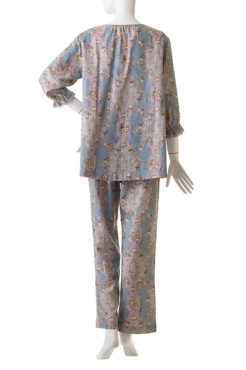 【イクコ/IKUKO】のダブルガーゼ花柄プリント 七分袖パジャマ 人気、トレンドファッション・服の通販 founy(ファニー) 　ファッション　Fashion　レディースファッション　Fashion for Women　トップス・カットソー　Cut & Sew Tops　花柄・フラワープリント・モチーフ　Floral Prints & Motifs / Flower Pattern Tops　アンティーク　Antique-Inspired　ダブル　Double, Double-Breasted　パジャマ　Pajamas, Sleepwear　フラワー　Flower, Floral　フロント　Front, Front Design　プリント　Print, Printed Pattern　吸水　Absorbent, Quick-Dry　other-4|ID: prp329100004031772 ipo3291000000032835009