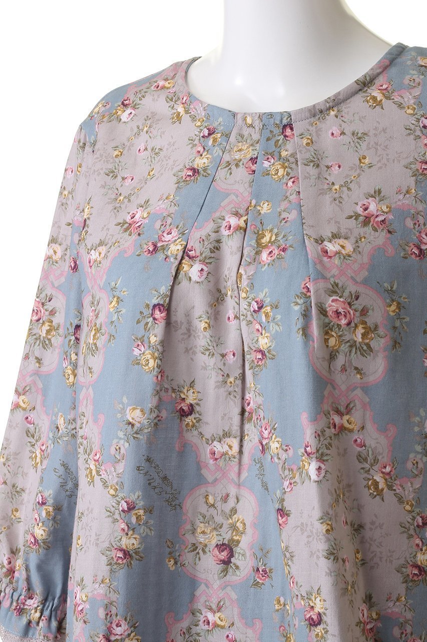 【イクコ/IKUKO】のダブルガーゼ花柄プリント 七分袖パジャマ 人気、トレンドファッション・服の通販 founy(ファニー) 　ファッション　Fashion　レディースファッション　Fashion for Women　トップス・カットソー　Cut & Sew Tops　花柄・フラワープリント・モチーフ　Floral Prints & Motifs / Flower Pattern Tops　アンティーク　Antique-Inspired　ダブル　Double, Double-Breasted　パジャマ　Pajamas, Sleepwear　フラワー　Flower, Floral　フロント　Front, Front Design　プリント　Print, Printed Pattern　吸水　Absorbent, Quick-Dry　other-5|ID: prp329100004031772 ipo3291000000032835010
