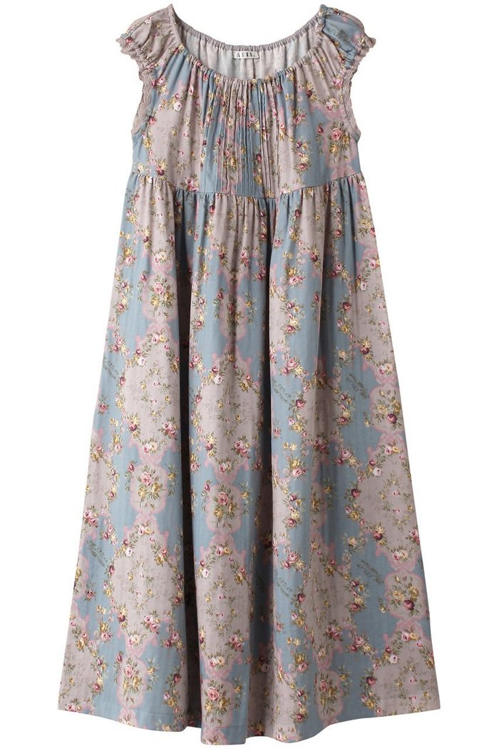 【イクコ/IKUKO】のダブルガーゼ花柄プリント ピンタックロングネグリジェ インテリア・キッズ・メンズ・レディースファッション・服の通販 founy(ファニー) https://founy.com/ ファッション Fashion レディースファッション Fashion for Women アンティーク Antique-Inspired ギャザー Gathered, Ruffled スリーブ Sleeve, Long Sleeve / Short Sleeve ダブル Double, Double-Breasted パジャマ Pajamas, Sleepwear フラワー Flower, Floral フレンチ French, French Style フロント Front, Front Design プリント Print, Printed Pattern レース Lace, Lace Fabric ロング Long, Long-Length エレガント 上品 Elegant |ID: prp329100004031777 ipo3291000000032834490