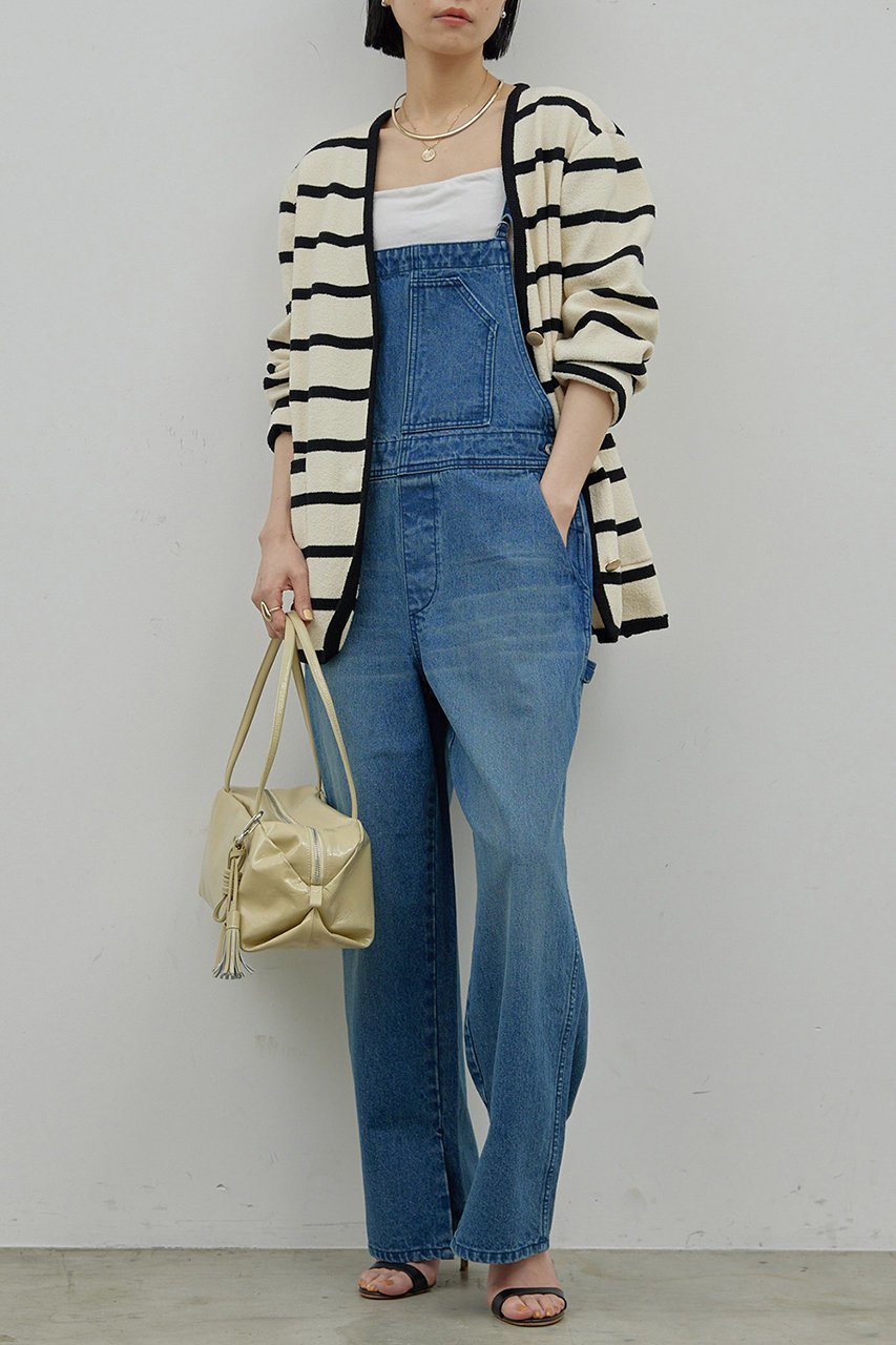 【ガリャルダガランテ/GALLARDAGALANTE】のデニムサロペット インテリア・キッズ・メンズ・レディースファッション・服の通販 founy(ファニー) 　ファッション　Fashion　レディースファッション　Fashion for Women　パンツ　Pants & Trousers　ストレート　Straight, Straight Cut　デニム　Denim, Jeans Material　ネイビー|ID: prp329100004033376 ipo3291000000035742371