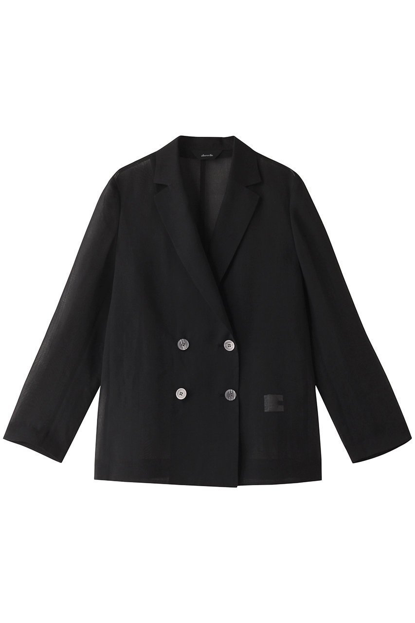 【アルアバイル/allureville】のシアーオーガンジージャケット インテリア・キッズ・メンズ・レディースファッション・服の通販 founy(ファニー) 　ファッション　Fashion　レディースファッション　Fashion for Women　アウター　Coat / Outerwear Collection　レディースジャケット・軽アウター　Jackets　シアー　Sheer, See-Through　ジャケット　Jacket, Outerwear　ダブル　Double, Double-Breasted　トレンド　Trend, Trending Now　マニッシュ　Mannish, Boyish　ブラック|ID: prp329100004033405 ipo3291000000035655011