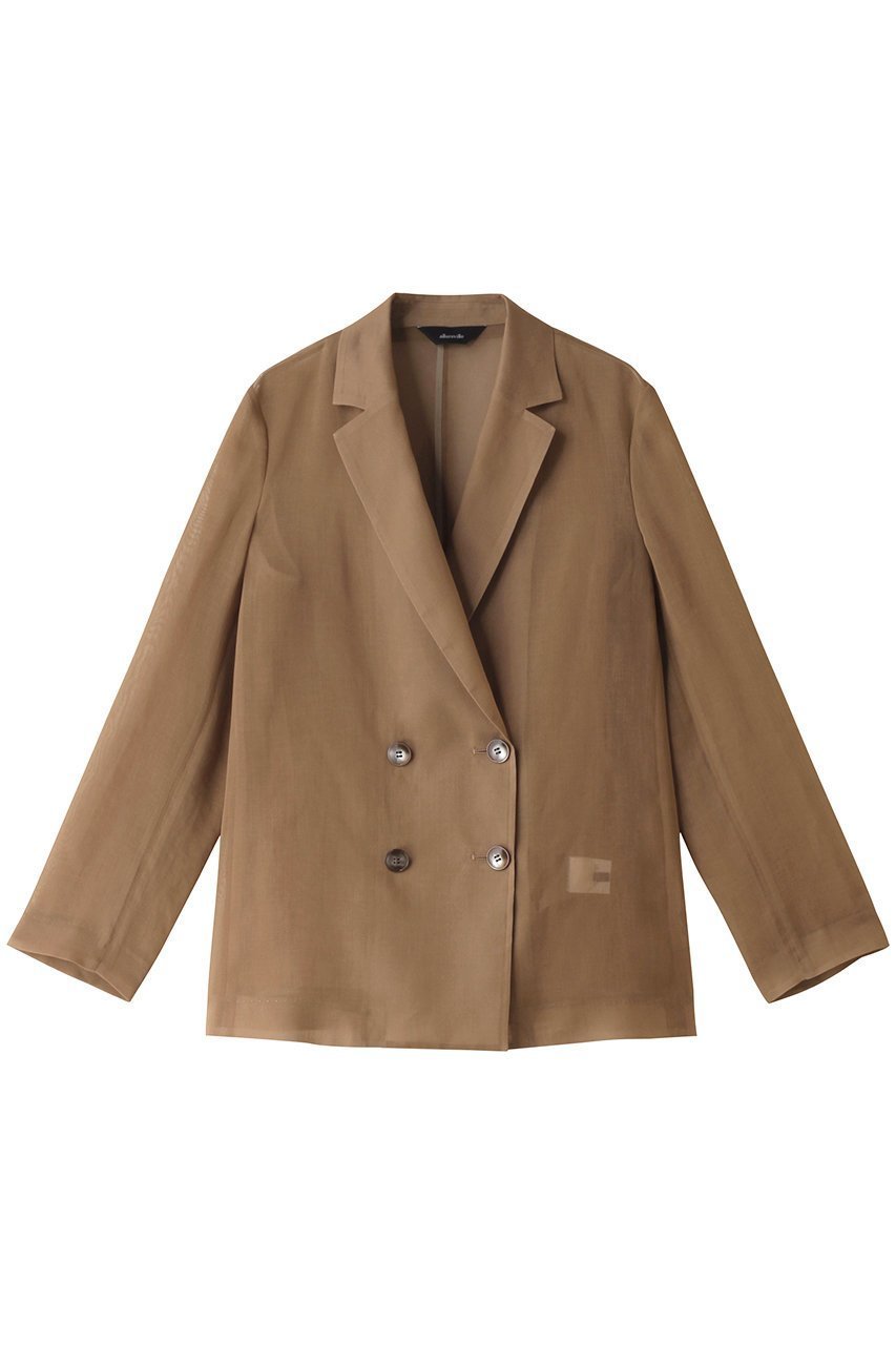【アルアバイル/allureville】のシアーオーガンジージャケット インテリア・キッズ・メンズ・レディースファッション・服の通販 founy(ファニー) 　ファッション　Fashion　レディースファッション　Fashion for Women　アウター　Coat / Outerwear Collection　レディースジャケット・軽アウター　Jackets　シアー　Sheer, See-Through　ジャケット　Jacket, Outerwear　ダブル　Double, Double-Breasted　トレンド　Trend, Trending Now　マニッシュ　Mannish, Boyish　モカ|ID: prp329100004033405 ipo3291000000035655013