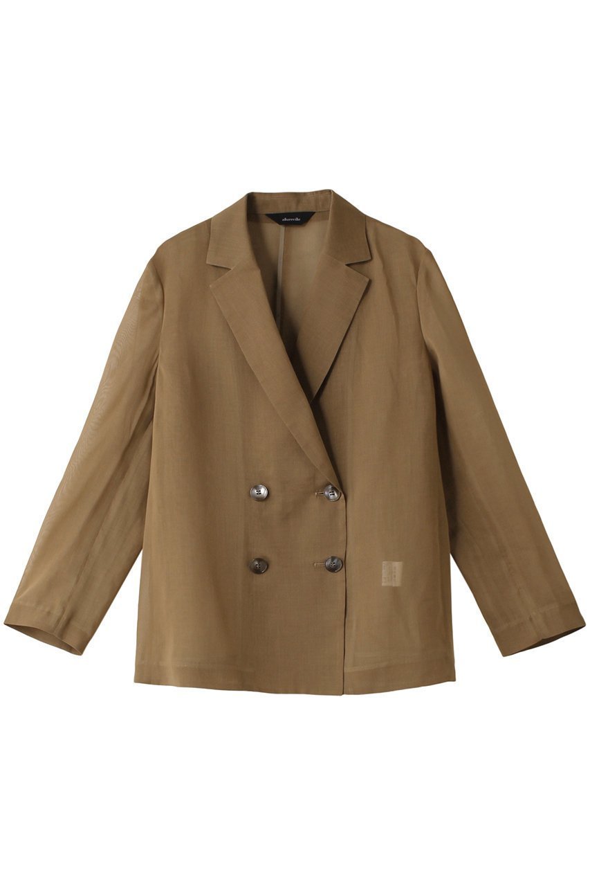 【アルアバイル/allureville】のシアーオーガンジージャケット インテリア・キッズ・メンズ・レディースファッション・服の通販 founy(ファニー) 　ファッション　Fashion　レディースファッション　Fashion for Women　アウター　Coat / Outerwear Collection　レディースジャケット・軽アウター　Jackets　シアー　Sheer, See-Through　ジャケット　Jacket, Outerwear　ダブル　Double, Double-Breasted　トレンド　Trend, Trending Now　マニッシュ　Mannish, Boyish　キャメル|ID: prp329100004033405 ipo3291000000035655015
