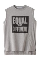 【サードマガジン/THIRD MAGAZINE】の【別注】KATHARINE HAMNETT×TM×mikomori EQUAL BUT DIFERENT SLOGAN ノースリーブTシャツ 杢グレー|ID: prp329100004034611 ipo3291000000032912966