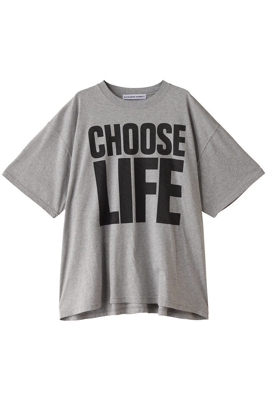 【サードマガジン/THIRD MAGAZINE】の【別注】KATHARINE HAMNETT×TM×mikomori CHOOSE LIFE SLOGAN Tシャツ インテリア・キッズ・メンズ・レディースファッション・服の通販 founy(ファニー) 　ファッション　Fashion　レディースファッション　WOMEN　トップス・カットソー　Tops/Tshirt　シャツ/ブラウス　Shirts/Blouses　ロング / Tシャツ　T-Shirts　カットソー　Cut and Sewn　ショート　Short　スリーブ　Sleeve　トリプル　Triple　ビンテージ　Vintage　プリント　Print　別注　Special Order　杢グレー|ID: prp329100004034612 ipo3291000000026831810