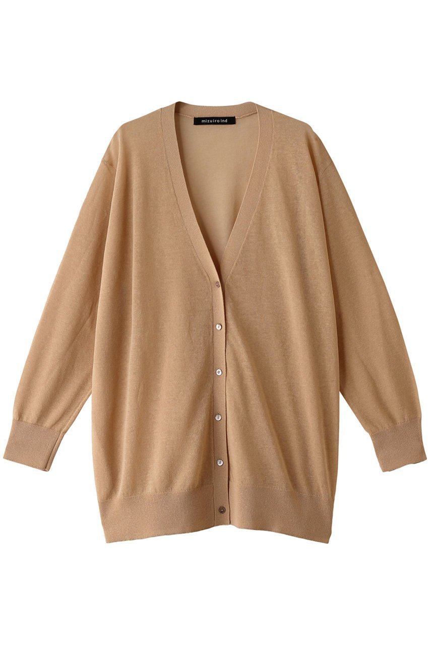 【ミズイロ インド/mizuiro ind】のhi-guage tunic CD カーディガン インテリア・キッズ・メンズ・レディースファッション・服の通販 founy(ファニー) 　ファッション　Fashion　レディースファッション　Fashion for Women　トップス・カットソー　Cut & Sew Tops　ニット　Knit Tops & Sweaters　カーディガン・羽織り　Layered Style Cardigans　カーディガン　Cardigan, Knitwear　シアー　Sheer, See-Through　シンプル　Simple, Minimal　夏　Summer　春　Spring　S/S・春夏　SS, Spring/Summer, Warm Season　beige|ID: prp329100004034619 ipo3291000000032943904
