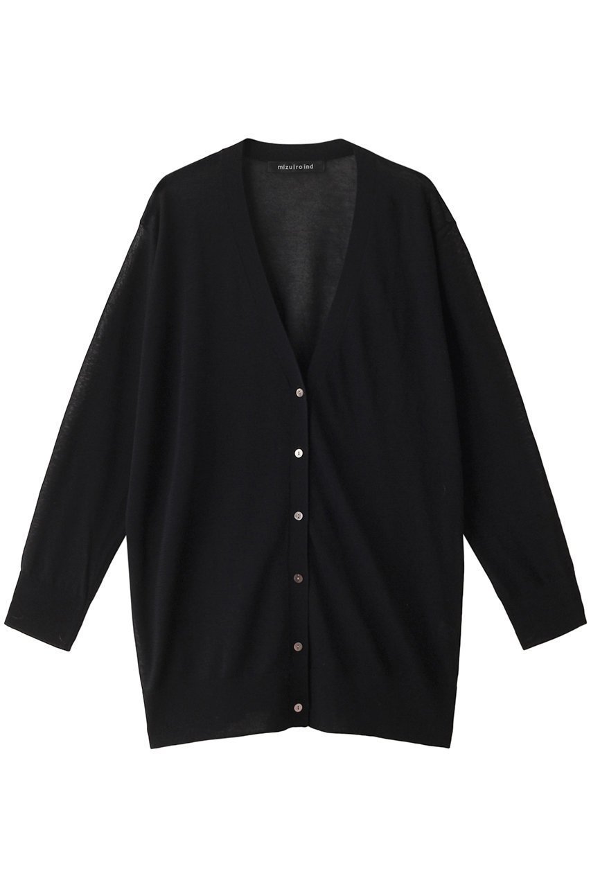 【ミズイロ インド/mizuiro ind】のhi-guage tunic CD カーディガン インテリア・キッズ・メンズ・レディースファッション・服の通販 founy(ファニー) 　ファッション　Fashion　レディースファッション　Fashion for Women　トップス・カットソー　Cut & Sew Tops　ニット　Knit Tops & Sweaters　カーディガン・羽織り　Layered Style Cardigans　カーディガン　Cardigan, Knitwear　シアー　Sheer, See-Through　シンプル　Simple, Minimal　夏　Summer　春　Spring　S/S・春夏　SS, Spring/Summer, Warm Season　black|ID: prp329100004034619 ipo3291000000032943917