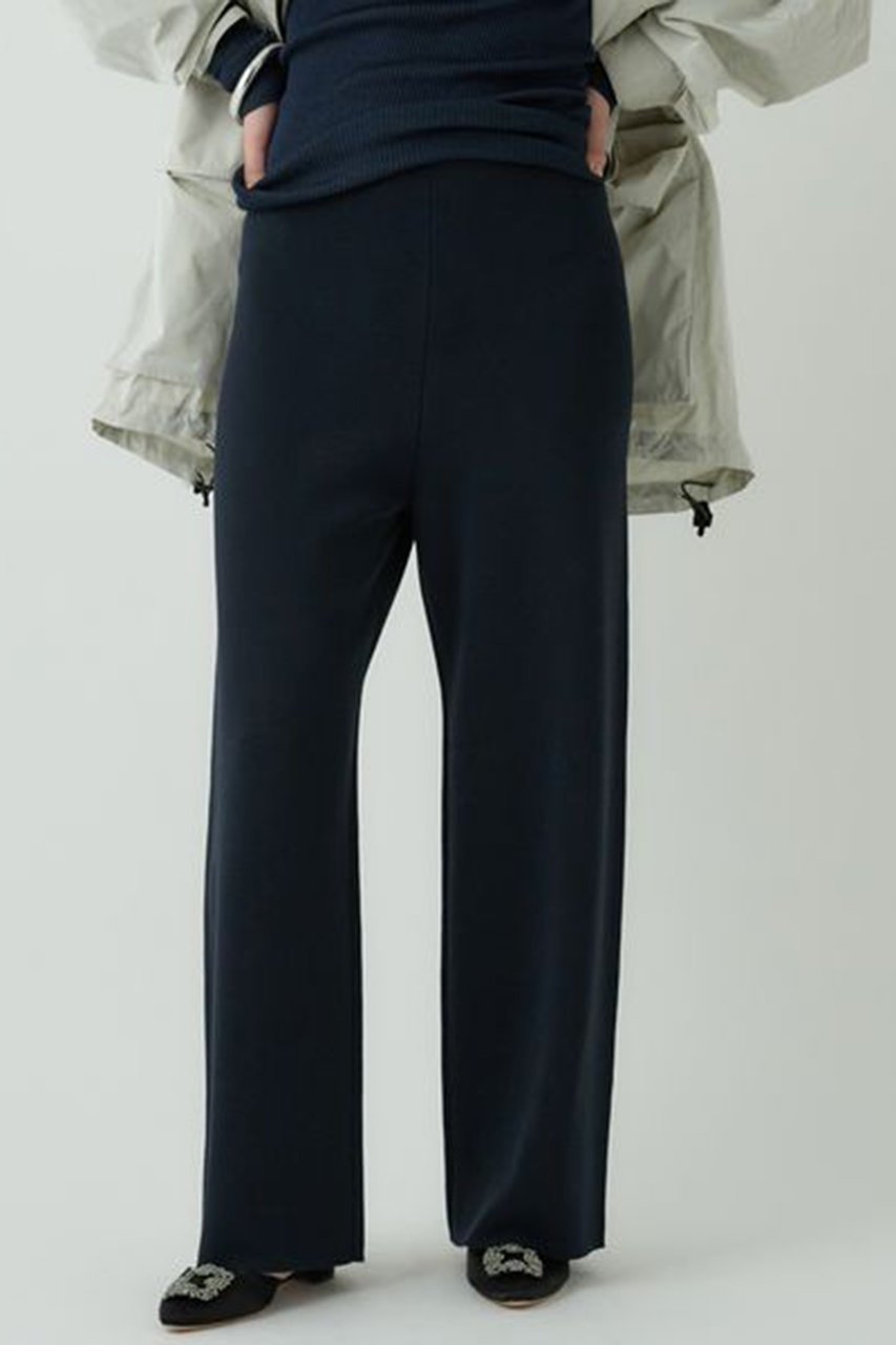 【カオス/Chaos】のシルクコンストレートパンツ インテリア・キッズ・メンズ・レディースファッション・服の通販 founy(ファニー) 　ファッション　Fashion　レディースファッション　Fashion for Women　パンツ　Pants & Trousers　シルク　Silk, 100% Silk　ストレッチ　Stretch, Stretchy Fabric　ストレート　Straight, Straight Cut　フレア　Flare, Flared　ミラノリブ　Milano Rib, Milano Stitch　エレガント 上品　Elegant　ネイビー|ID: prp329100004034627 ipo3291000000032941387