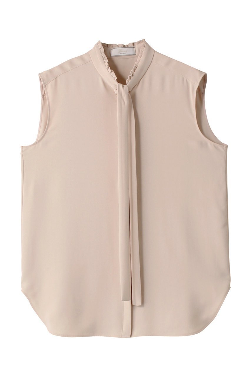 【ベイジ,/BEIGE,】のEVA(エバ)/ボウタイノースリーブブラウス インテリア・キッズ・メンズ・レディースファッション・服の通販 founy(ファニー) 　ファッション　Fashion　レディースファッション　Fashion for Women　トップス・カットソー　Cut & Sew Tops　キャミソール&ノースリーブ　Camisoles & Sleeveless Tops　シャツ・ブラウス・オフィスカジュアル　Elegant Blouses & Button-Ups　とろみ　Fluid, Flowy Fabric　カーディガン　Cardigan, Knitwear　ジャケット　Jacket, Outerwear　ドレープ　Drape, Draping Fabric　ノースリーブ　Sleeveless, No-Sleeve　エレガント 上品　Elegant　ビジネス 仕事 通勤　Business / Work / Commuting　Nude|ID: prp329100004034650 ipo3291000000032905541