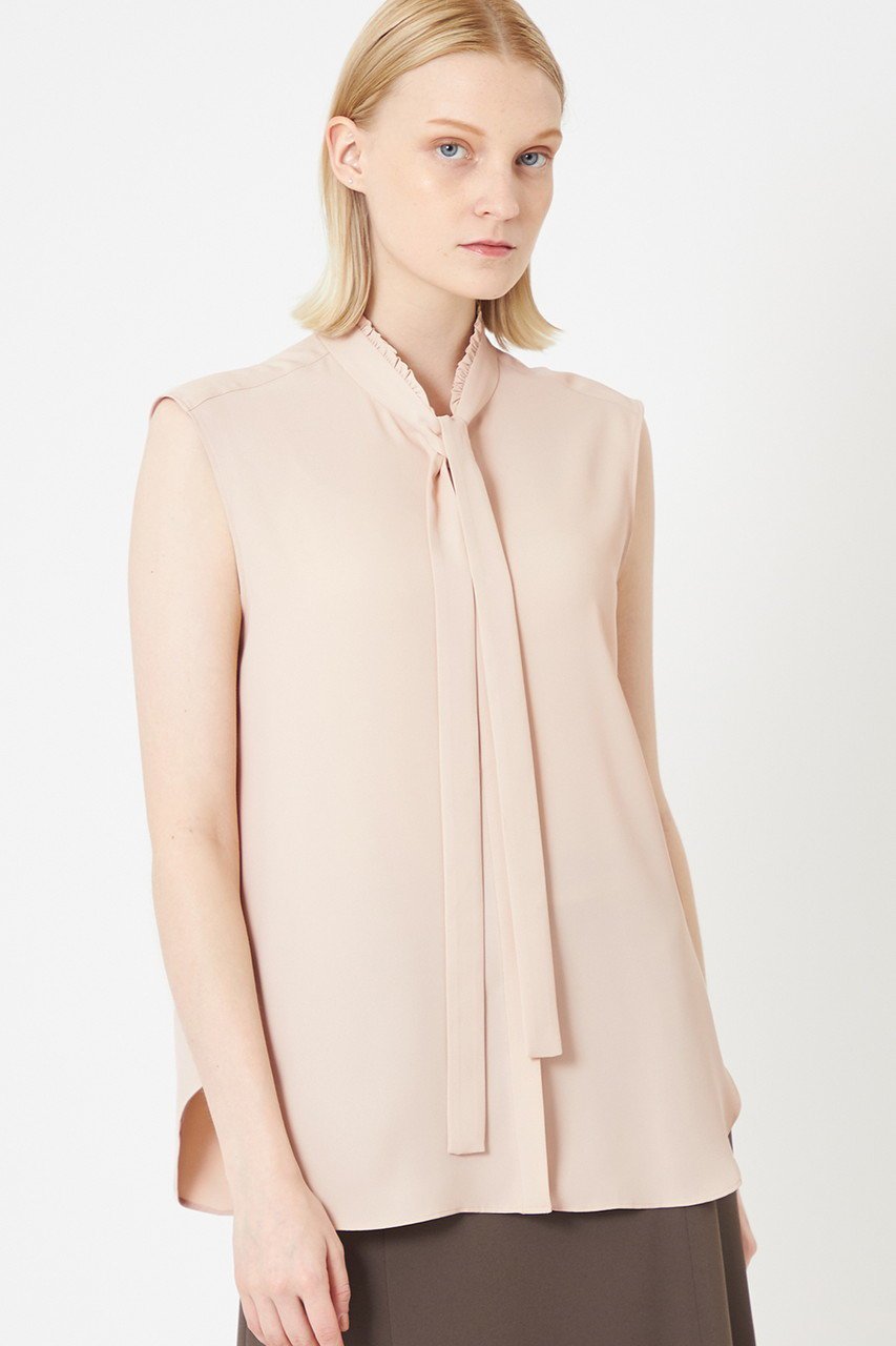 【ベイジ,/BEIGE,】のEVA(エバ)/ボウタイノースリーブブラウス 人気、トレンドファッション・服の通販 founy(ファニー) 　ファッション　Fashion　レディースファッション　Fashion for Women　トップス・カットソー　Cut & Sew Tops　キャミソール&ノースリーブ　Camisoles & Sleeveless Tops　シャツ・ブラウス・オフィスカジュアル　Elegant Blouses & Button-Ups　とろみ　Fluid, Flowy Fabric　カーディガン　Cardigan, Knitwear　ジャケット　Jacket, Outerwear　ドレープ　Drape, Draping Fabric　ノースリーブ　Sleeveless, No-Sleeve　エレガント 上品　Elegant　ビジネス 仕事 通勤　Business / Work / Commuting　other-6|ID: prp329100004034650 ipo3291000000032905555