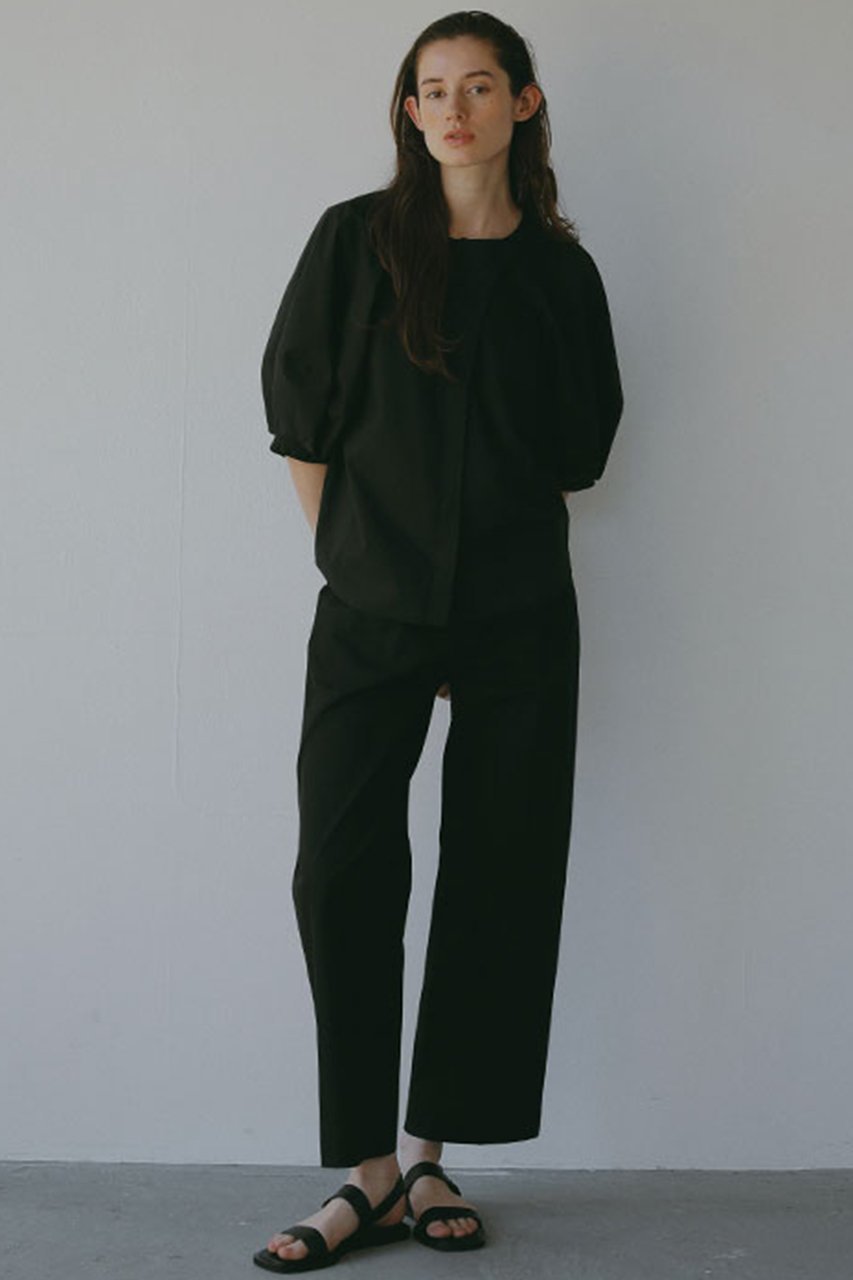 【エトレトウキョウ/ETRE TOKYO】のランタンスリーブノーカラーブラウス 人気、トレンドファッション・服の通販 founy(ファニー) 　ファッション　Fashion　レディースファッション　WOMEN　トップス・カットソー　Tops/Tshirt　シャツ/ブラウス　Shirts/Blouses　ショート　Short　スリーブ　Sleeve　フォーマル　Formal　フロント　Front　ミリタリー　Military　今季　This Season　other-4|ID: prp329100004035622 ipo3291000000031433604