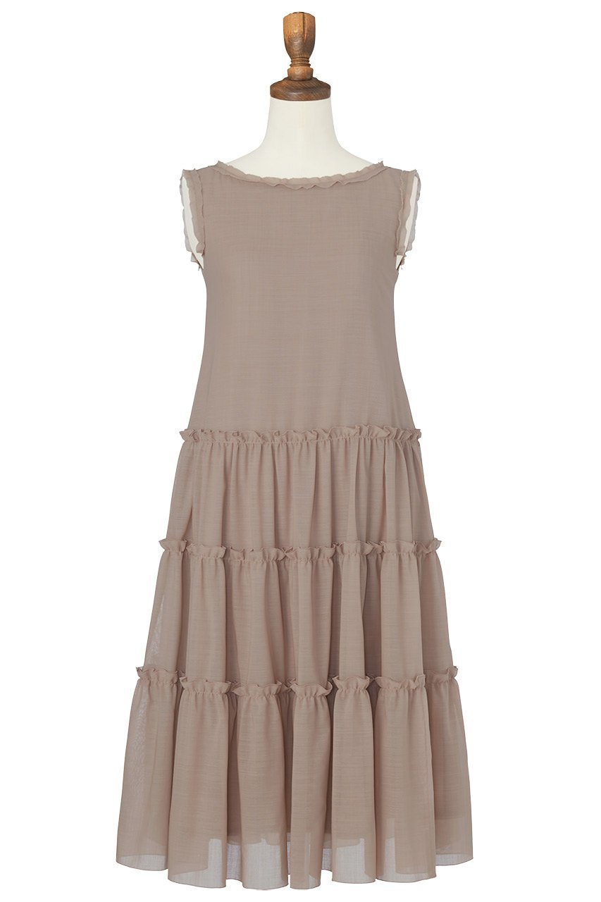 【デイジーリン/DAISY LIN】のDress “さらさら Millefeuille ミモレ” インテリア・キッズ・メンズ・レディースファッション・服の通販 founy(ファニー) 　ファッション　Fashion　レディースファッション　WOMEN　ワンピース　Dress　ドレス　Party Dresses　チュニック　Tunic　アクセサリー　Accessories　ウォッシャブル　Washable　エレガント 上品　Elegant　ギャザー　Gather　サテン　Satin　ストレッチ　Stretch　チュニック　Tunic　フリル　Frills　ミモレ　Mimore　夏　Summer　NEW・新作・新着・新入荷　New Arrivals　ミルクティ|ID: prp329100004039082 ipo3291000000032348650
