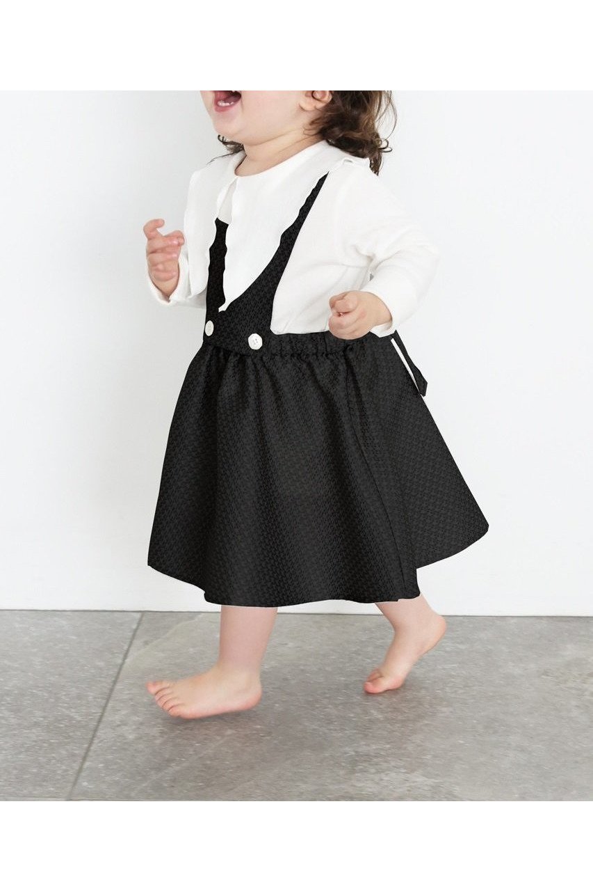 【アミカ/AMICA / KIDS】の【Baby&Kids】クチュールサロペットスカート インテリア・キッズ・メンズ・レディースファッション・服の通販 founy(ファニー) 　ファッション　Fashion　キッズファッション　KIDS　ボトムス　Bottoms/Kids　ジャカード　Jacquard　フラップ　Flap　人気　Popularity　無地　Plain Color　ブラック|ID: prp329100004039954 ipo3291000000028162255