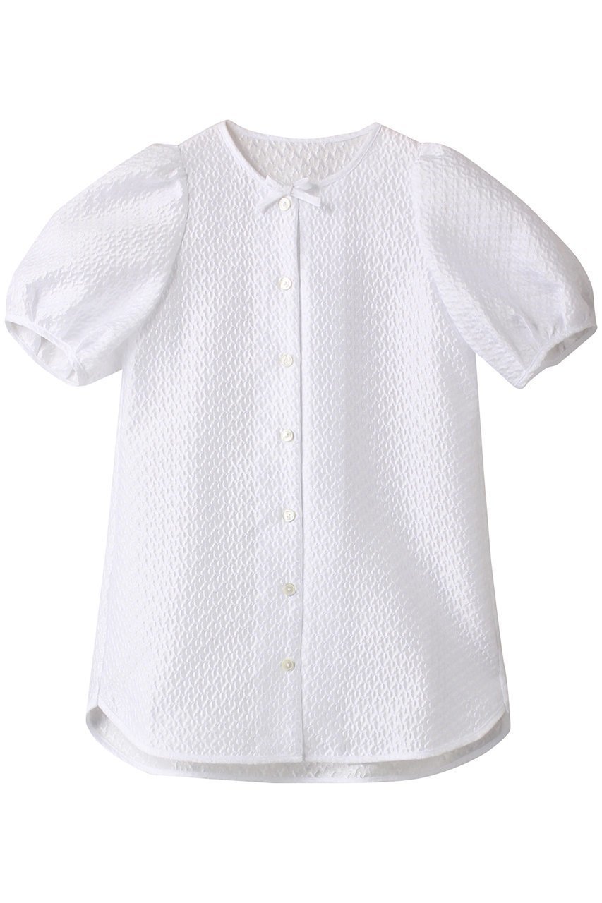 【アミカ/AMICA / KIDS】の【BABY&KIDS】アップルクチュールブラウス ホワイト 4Y-6Y 人気、トレンドファッション・服の通販 founy(ファニー) 　ファッション　Fashion　キッズファッション　Fashion for Kids　トップス・カットソー　Cut & Sew Tops　シンプル　Simple, Minimal　スリーブ　Sleeve, Long Sleeve / Short Sleeve　フェミニン　Feminine, Girly　ベビー　Baby, Babywear　リボン　Ribbon, Bow　 other-1|ID: prp329100004039956 ipo3291000000036237058