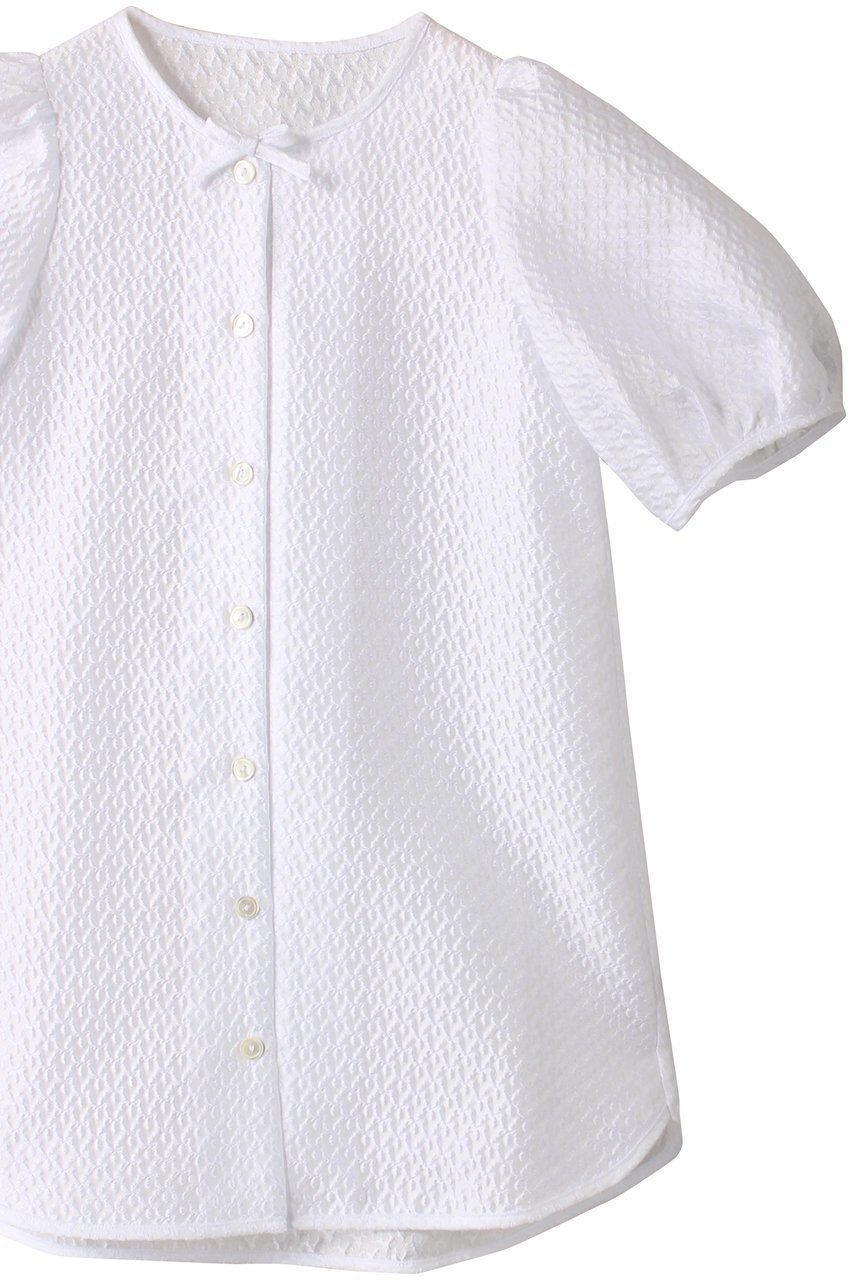 【アミカ/AMICA / KIDS】の【BABY&KIDS】アップルクチュールブラウス ホワイト 4Y-6Y 人気、トレンドファッション・服の通販 founy(ファニー) 　ファッション　Fashion　キッズファッション　Fashion for Kids　トップス・カットソー　Cut & Sew Tops　シンプル　Simple, Minimal　スリーブ　Sleeve, Long Sleeve / Short Sleeve　フェミニン　Feminine, Girly　ベビー　Baby, Babywear　リボン　Ribbon, Bow　other-3|ID: prp329100004039956 ipo3291000000036237063