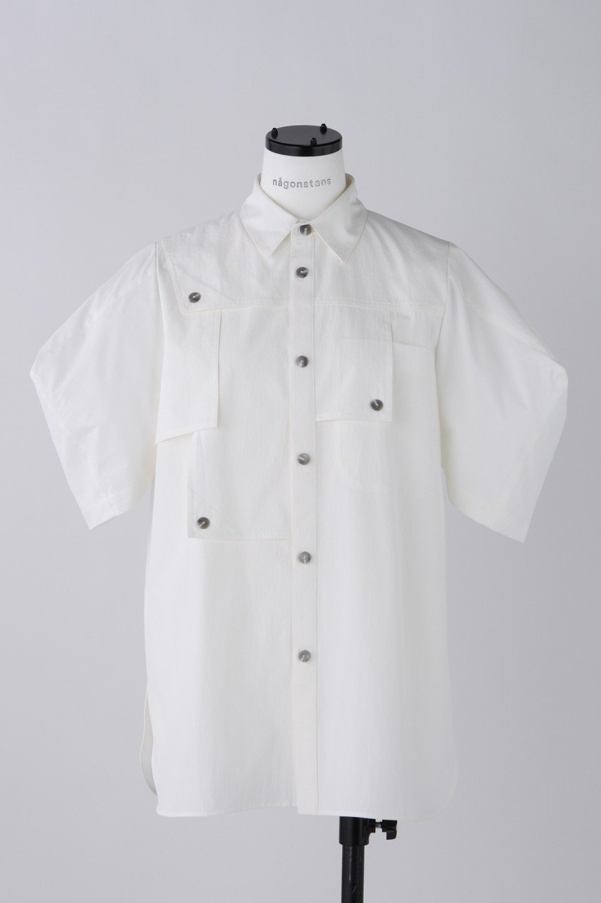 【ナゴンスタンス/nagonstans】のソフトタイプライター 3/4 Sleeve SH/シャツ インテリア・キッズ・メンズ・レディースファッション・服の通販 founy(ファニー) 　ファッション　Fashion　レディースファッション　Fashion for Women　トップス・カットソー　Cut & Sew Tops　シャツ・ブラウス・オフィスカジュアル　Elegant Blouses & Button-Ups　アシンメトリー　Asymmetrical Style　シンプル　Simple, Minimal　スリーブ　Sleeve, Long Sleeve / Short Sleeve　タイプライター　Typewriter Fabric, Crisp Cotton　フロント　Front, Front Design　ロング　Long, Long-Length　Salt|ID: prp329100004039974 ipo3291000000032905323