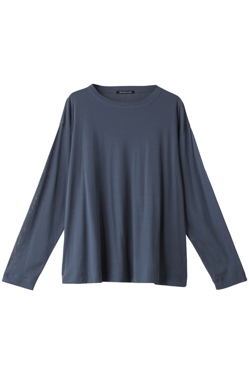 【ミズイロ インド/mizuiro ind】のcrew neck wide P/O プルオーバー インテリア・キッズ・メンズ・レディースファッション・服の通販 founy(ファニー) 　ファッション　Fashion　レディースファッション　WOMEN　トップス・カットソー　Tops/Tshirt　シャツ/ブラウス　Shirts/Blouses　ロング / Tシャツ　T-Shirts　プルオーバー　Pullover　カットソー　Cut and Sewn　スリーブ　Sleeve　ロング　Long　blue|ID: prp329100004040003 ipo3291000000028404006