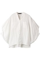 【ミズイロ インド/mizuiro ind】のlinen stand collar cocoon shirt シャツ オフホワイト|ID:prp329100004040008