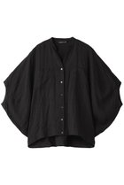 【ミズイロ インド/mizuiro ind】のlinen stand collar cocoon shirt シャツ ブラック|ID:prp329100004040008