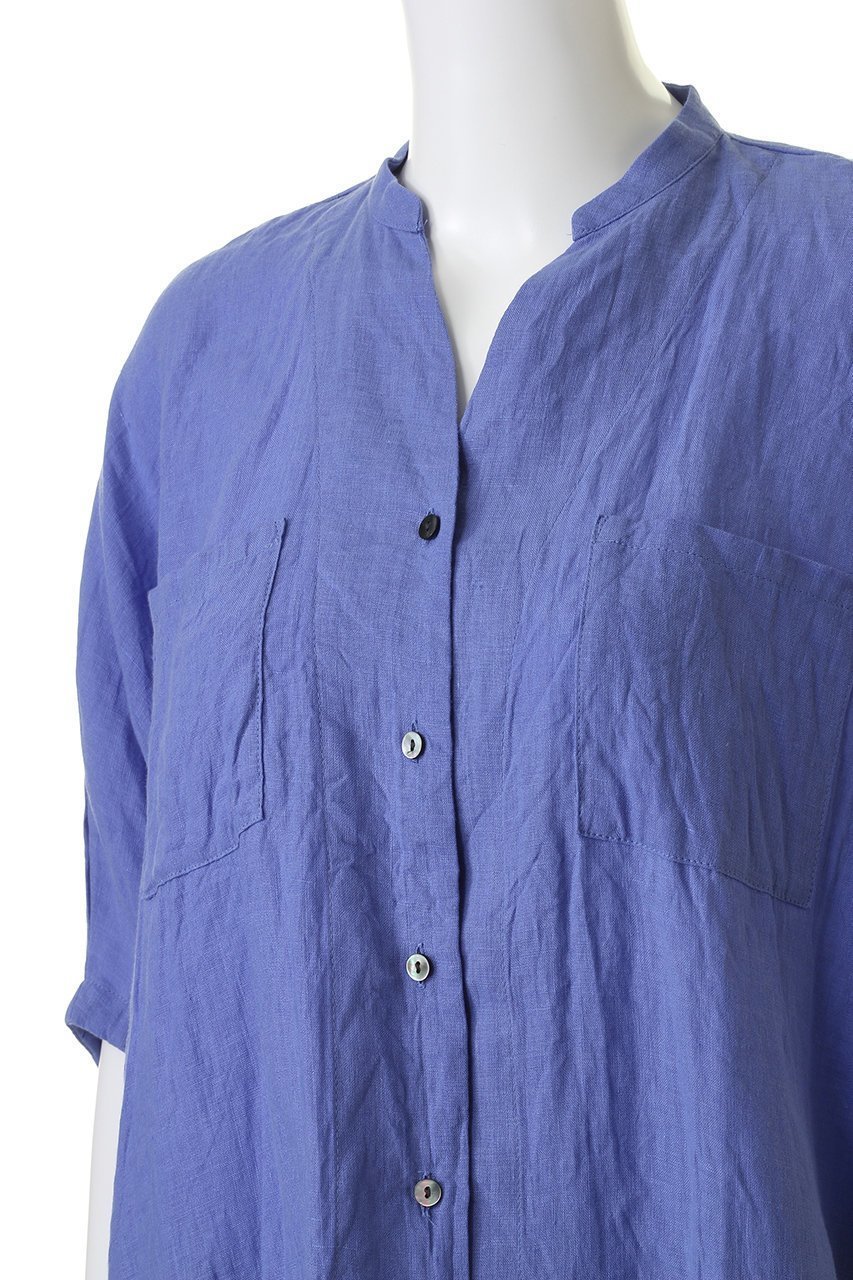 【ミズイロ インド/mizuiro ind】のlinen stand collar cocoon shirt シャツ 人気、トレンドファッション・服の通販 founy(ファニー) 　ファッション　Fashion　レディースファッション　WOMEN　トップス・カットソー　Tops/Tshirt　シャツ/ブラウス　Shirts/Blouses　ロング / Tシャツ　T-Shirts　カットソー　Cut and Sewn　シアー　Sheer　ショート　Short　シンプル　Simple　スキッパー　Skipper　スタンド　Stand　スリーブ　Sleeve　フロント　Front　リネン　Linen　other-5|ID: prp329100004040008 ipo3291000000031323808