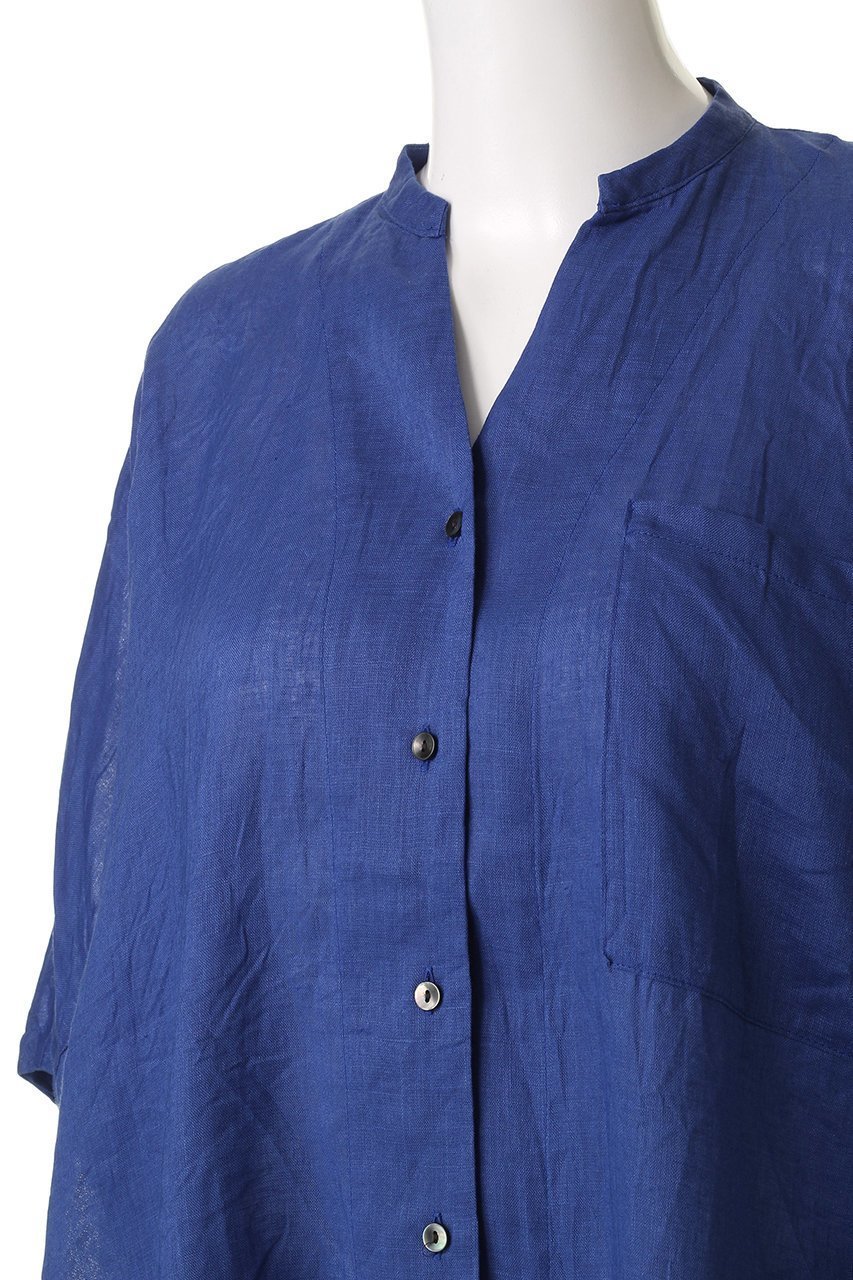 【ミズイロ インド/mizuiro ind】のlinen stand collar cocoon shirt シャツ 人気、トレンドファッション・服の通販 founy(ファニー) 　ファッション　Fashion　レディースファッション　Ladies' Fashion Online　トップス・カットソー　Cut & Sew Tops　シャツ/ブラウス　Elegant Blouses & Button-Ups　シアー　Sheer　ショート　Short　スタンド　Stand　スリーブ　Sleeve　リネン　Linen　夏　Summer　NEW・新作・新着・新入荷　New Arrivals　other-5|ID: prp329100004040008 ipo3291000000032694840
