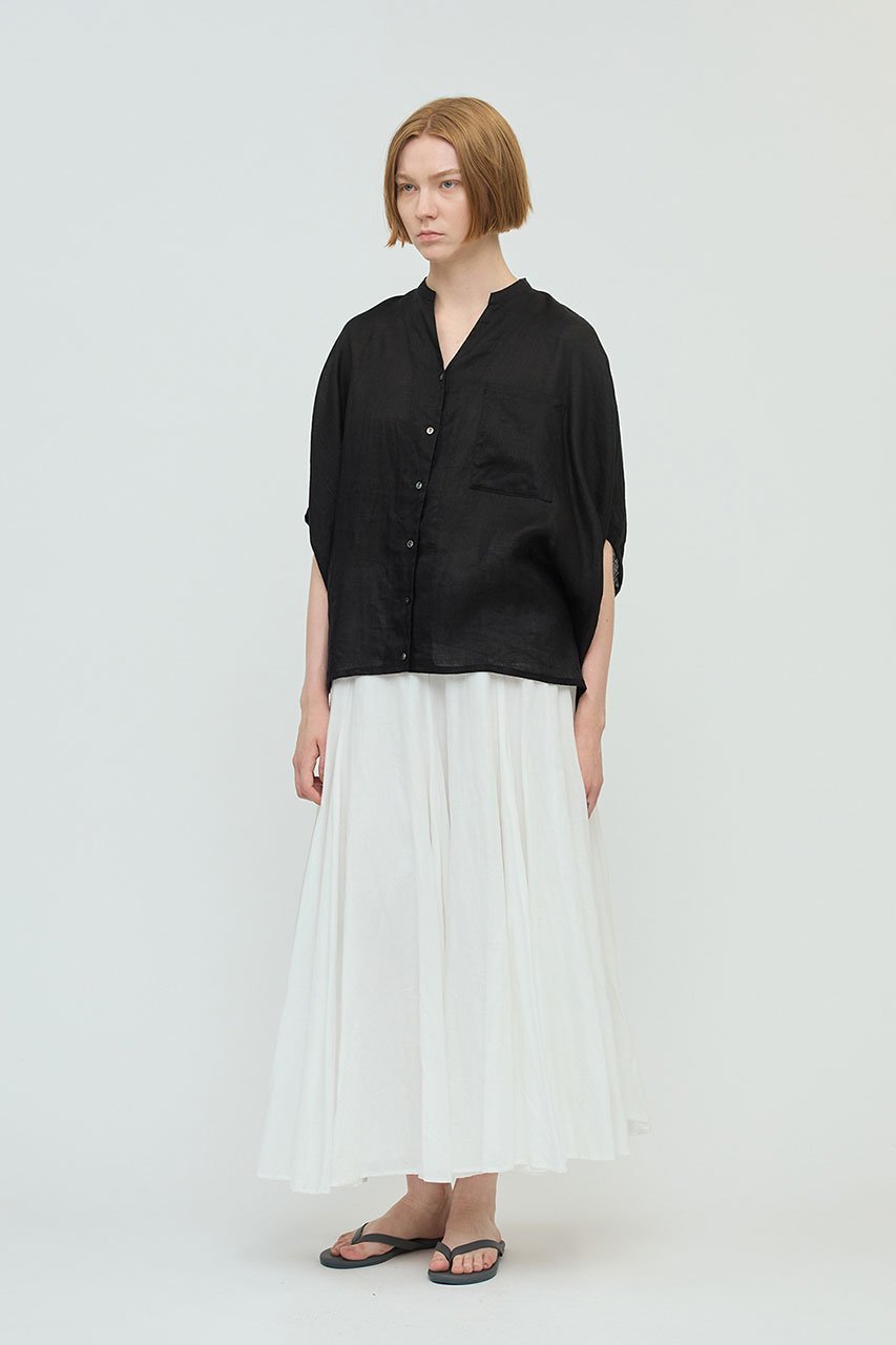 【ミズイロ インド/mizuiro ind】のlinen stand collar cocoon shirt シャツ 人気、トレンドファッション・服の通販 founy(ファニー) 　ファッション　Fashion　レディースファッション　Fashion for Women　トップス・カットソー　Cut & Sew Tops　シャツ・ブラウス・オフィスカジュアル　Elegant Blouses & Button-Ups　シアー　Sheer, See-Through　ショート　Short, Short Length　スタンド　Stand Collar, Upright Stand　スリーブ　Sleeve, Long Sleeve / Short Sleeve　リネン　Linen, Linen Fabric　夏　Summer　other-7|ID: prp329100004040008 ipo3291000000032769736
